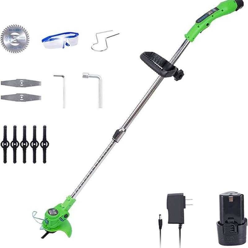Electric Lawn Mower 22V Rotary Electric Lawn Mower Rechargeable Portable Telescopic Garden House Mowing Machine Lightweight Garden Weeding Pruning Too