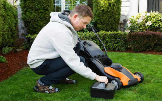 Swap batteries and adjust height settings to match your grass type for a perfect cut.